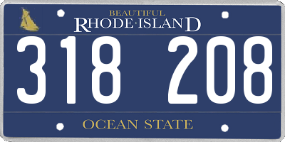RI license plate 318208