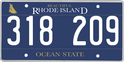 RI license plate 318209
