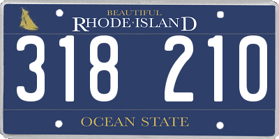 RI license plate 318210
