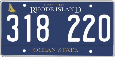 RI license plate 318220
