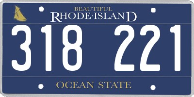 RI license plate 318221