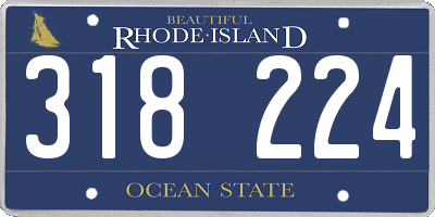 RI license plate 318224