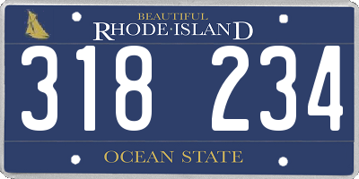 RI license plate 318234