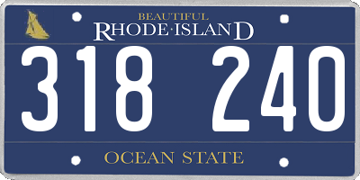 RI license plate 318240
