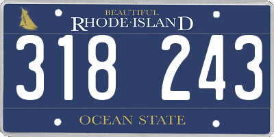RI license plate 318243
