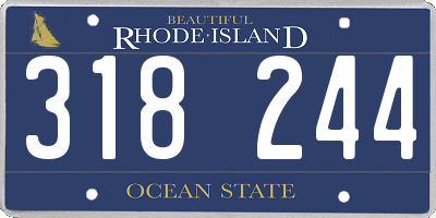 RI license plate 318244