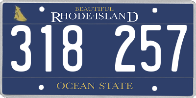 RI license plate 318257