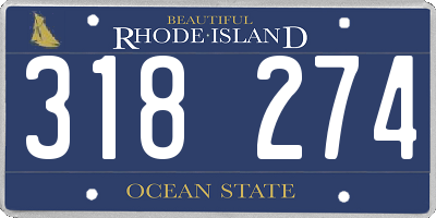 RI license plate 318274