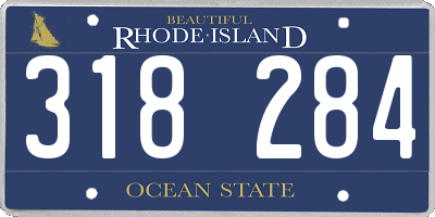 RI license plate 318284