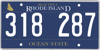 RI license plate 318287