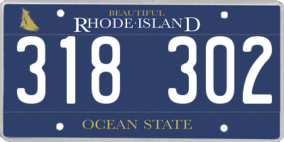 RI license plate 318302