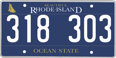 RI license plate 318303