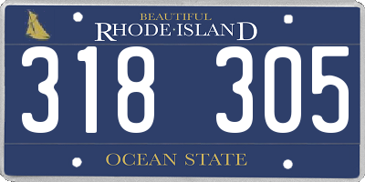RI license plate 318305