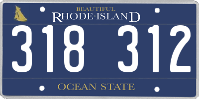 RI license plate 318312