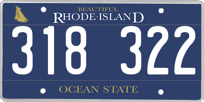 RI license plate 318322