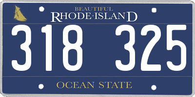RI license plate 318325