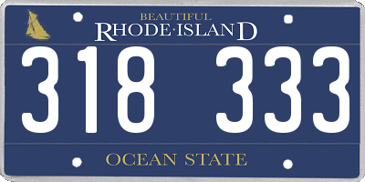 RI license plate 318333