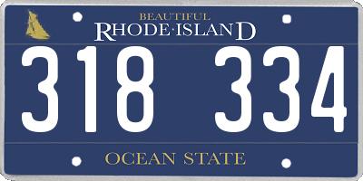 RI license plate 318334