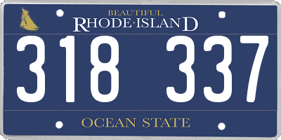 RI license plate 318337