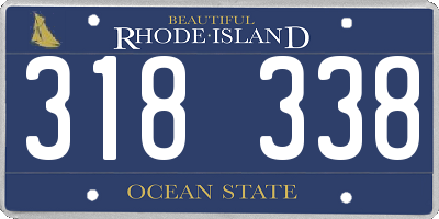 RI license plate 318338