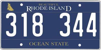 RI license plate 318344