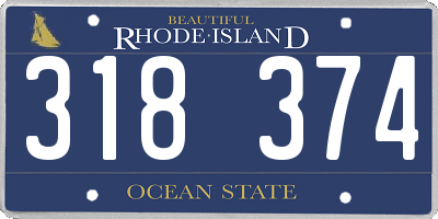 RI license plate 318374
