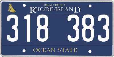 RI license plate 318383