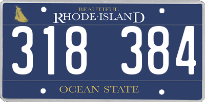 RI license plate 318384