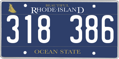 RI license plate 318386