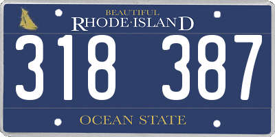 RI license plate 318387