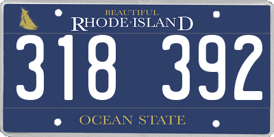 RI license plate 318392