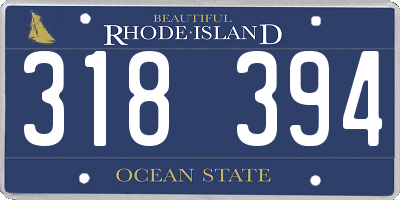 RI license plate 318394