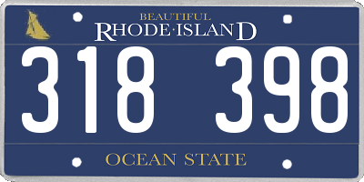 RI license plate 318398