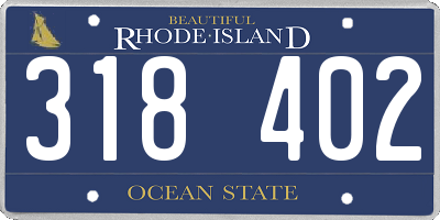RI license plate 318402