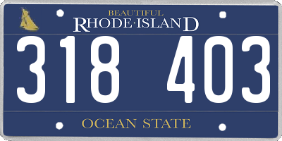 RI license plate 318403
