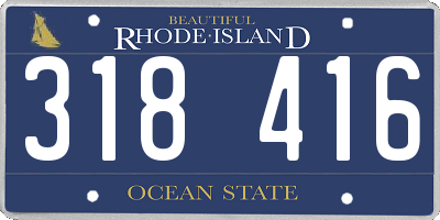 RI license plate 318416