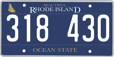 RI license plate 318430