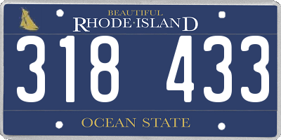 RI license plate 318433