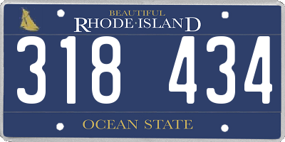 RI license plate 318434