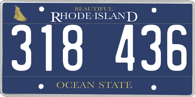 RI license plate 318436