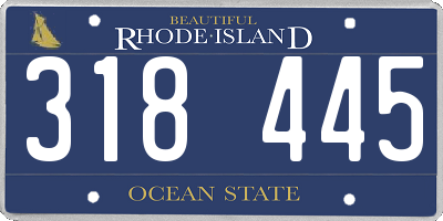 RI license plate 318445