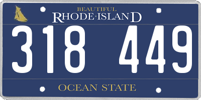 RI license plate 318449