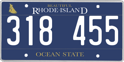 RI license plate 318455