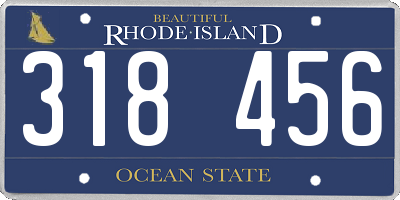 RI license plate 318456