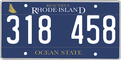 RI license plate 318458