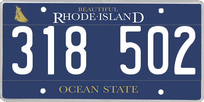 RI license plate 318502