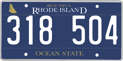 RI license plate 318504