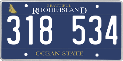 RI license plate 318534