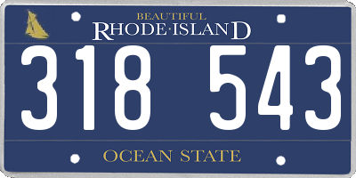 RI license plate 318543