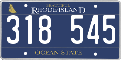 RI license plate 318545